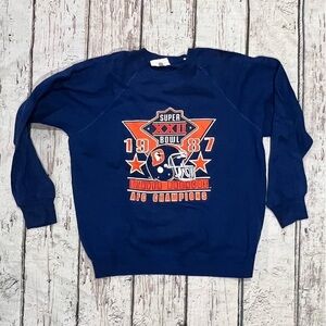 Denver Broncos Vintage Super Bowl XXII 1987 NFL Football Crewneck Sweatshirt